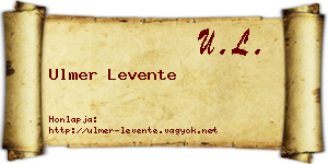 Ulmer Levente névjegykártya